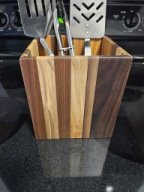 hardwood utensil holder